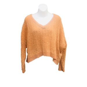 Wild Fable Sweater Slouchy Boxy Long Sleeve V Neck Chenille Gold Mustard XXL